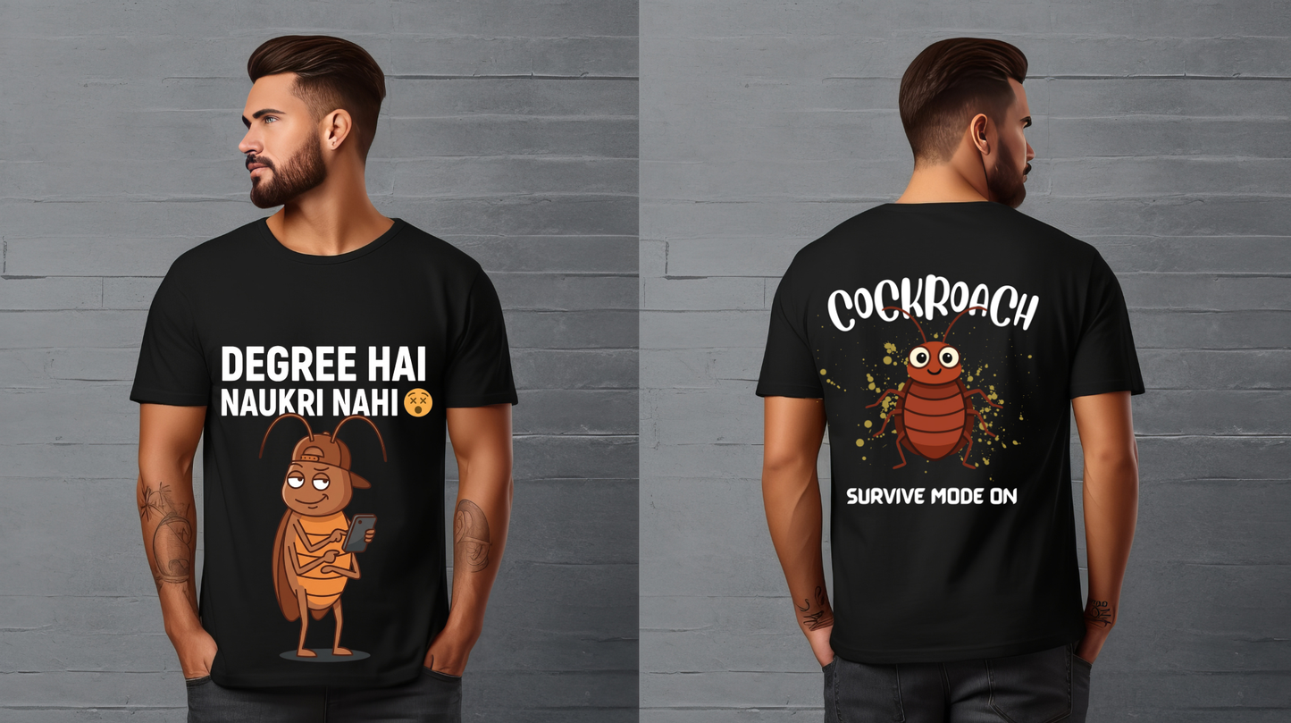 Degree Hai Naukri Nahi — Funny Hindi Oversized T-Shirt