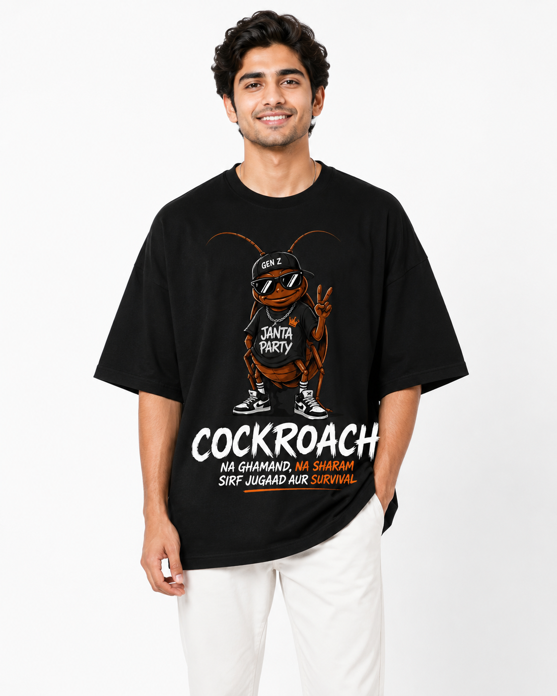 Main Bhi Cockroach Oversized T-Shirt